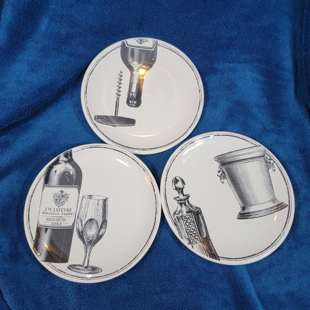 Set of 3 District 23 hors d'oeuvre plates